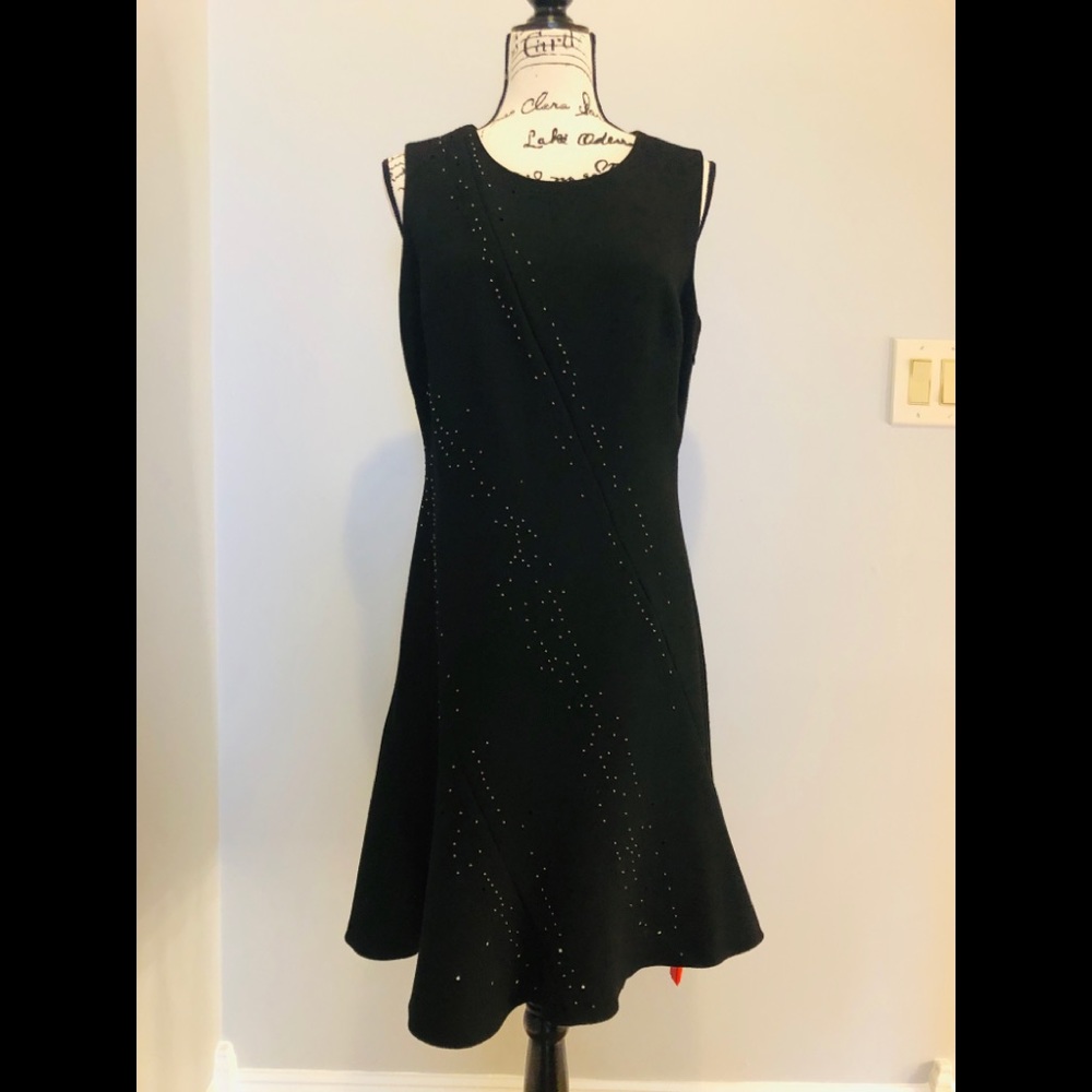 NWT Elie Tahari Black Harlow Fit & Flare Dress
